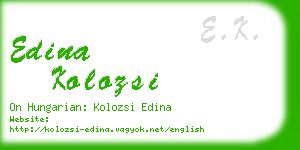 edina kolozsi business card